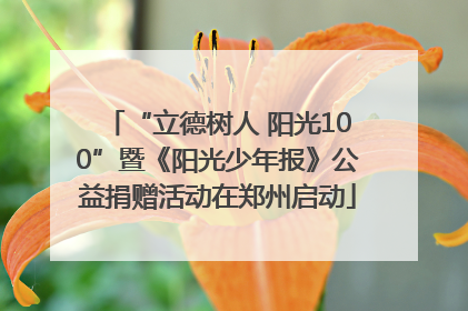 “立德树人 阳光100”暨《阳光少年报》公益捐赠活动在郑州启动