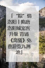 “粽”情洛阳丨隋唐洛阳城宠客升级 背诵《离骚》免费游览九洲池