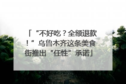 “不好吃？全额退款！”乌鲁木齐这条美食街推出“任性”承诺