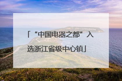 “中国电器之都”入选浙江省级中心镇