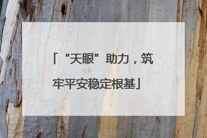 “天眼”助力，筑牢平安稳定根基