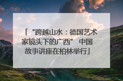 “跨越山水：德国艺术家镜头下的广西” 中国故事讲座在柏林举行
