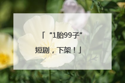 “1胎99子”短剧，下架！