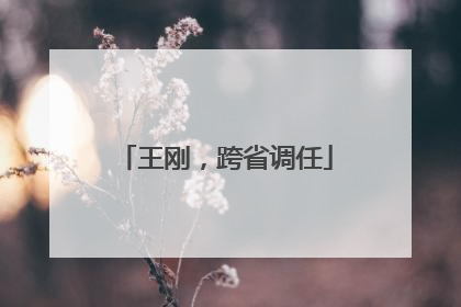 王刚，跨省调任