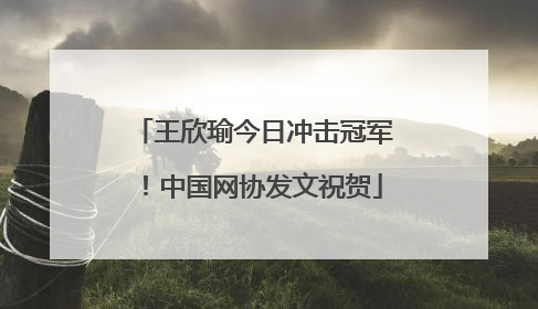 王欣瑜今日冲击冠军！中国网协发文祝贺