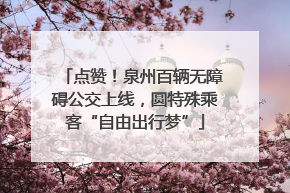 点赞！泉州百辆无障碍公交上线，圆特殊乘客“自由出行梦”