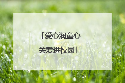 爱心润童心 关爱进校园