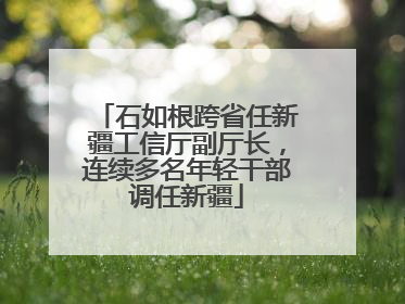 石如根跨省任新疆工信厅副厅长，连续多名年轻干部调任新疆