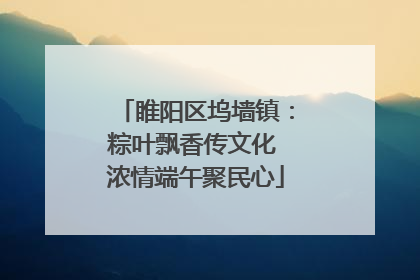 睢阳区坞墙镇：粽叶飘香传文化 浓情端午聚民心