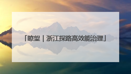 瞭望｜浙江探路高效能治理