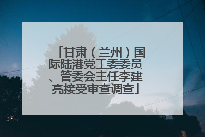 甘肃（兰州）国际陆港党工委委员、管委会主任李建亮接受审查调查