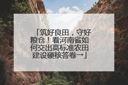 筑好良田，守好粮仓！看河南省如何交出高标准农田建设硬核答卷→
