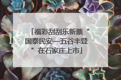 福彩刮刮乐新票“国泰民安—五谷丰登”在石家庄上市