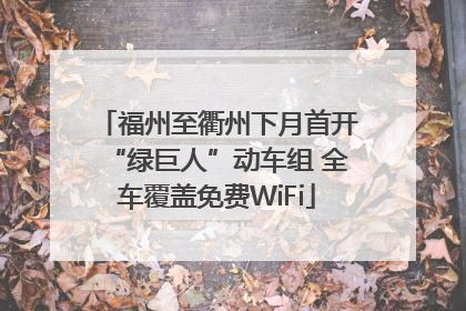 福州至衢州下月首开“绿巨人”动车组 全车覆盖免费WiFi