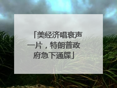 美经济唱衰声一片，特朗普政府急下通牒