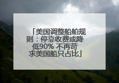 美国调整船舶规则：停靠收费或降低90% 不再苛求美国船只占比