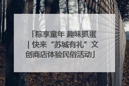 粽享童年 趣味抓蛋｜快来“苏城有礼”文创商店体验民俗活动