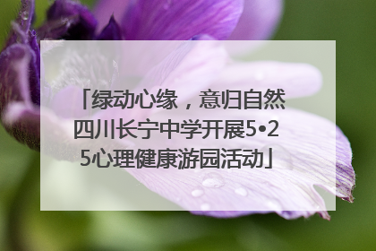绿动心缘，意归自然 四川长宁中学开展5•25心理健康游园活动