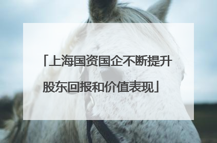 上海国资国企不断提升股东回报和价值表现