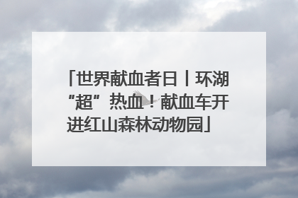 世界献血者日丨环湖“超”热血！献血车开进红山森林动物园
