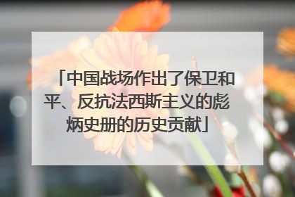 中国战场作出了保卫和平、反抗法西斯主义的彪炳史册的历史贡献