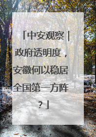 中安观察｜政府透明度，安徽何以稳居全国第一方阵？