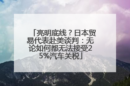 亮明底线？日本贸易代表赴美谈判：无论如何都无法接受25%汽车关税