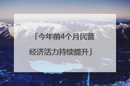 今年前4个月民营经济活力持续提升