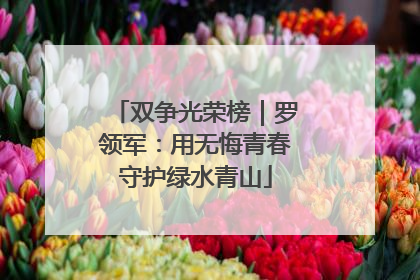 双争光荣榜｜罗领军：用无悔青春守护绿水青山