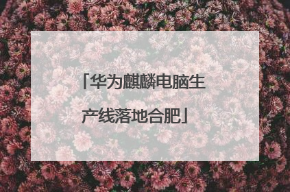华为麒麟电脑生产线落地合肥