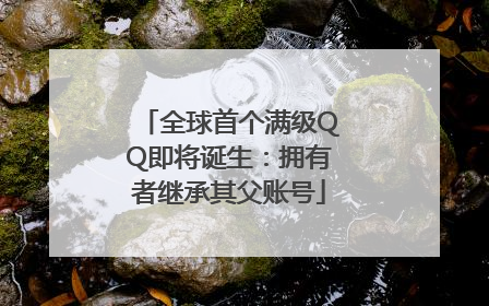 全球首个满级QQ即将诞生：拥有者继承其父账号