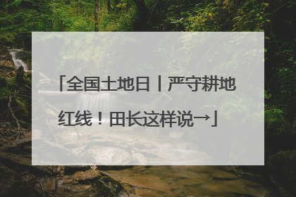 全国土地日丨严守耕地红线！田长这样说→