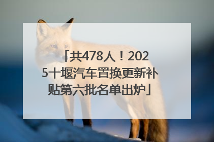 共478人！2025十堰汽车置换更新补贴第六批名单出炉