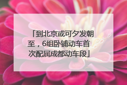到北京或可夕发朝至，6组卧铺动车首次配属成都动车段