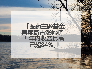 医药主题基金再度霸占涨幅榜!年内收益最高已超84%