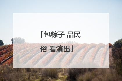 包粽子 品民俗 看演出