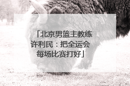 北京男篮主教练许利民：把全运会每场比赛打好