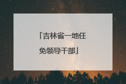 吉林省一地任免领导干部