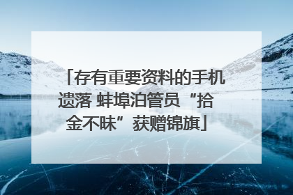 存有重要资料的手机遗落 蚌埠泊管员“拾金不昧”获赠锦旗