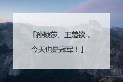 孙颖莎、王楚钦，今天也是冠军！