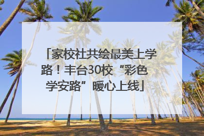 家校社共绘最美上学路！丰台30校“彩色学安路”暖心上线
