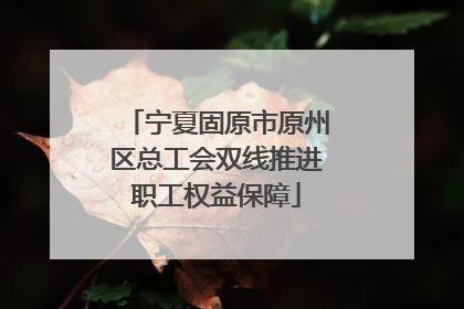 宁夏固原市原州区总工会双线推进职工权益保障