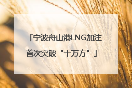 宁波舟山港LNG加注首次突破“十万方”