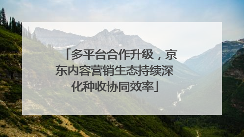 多平台合作升级，京东内容营销生态持续深化种收协同效率