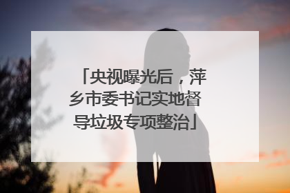 央视曝光后，萍乡市委书记实地督导垃圾专项整治