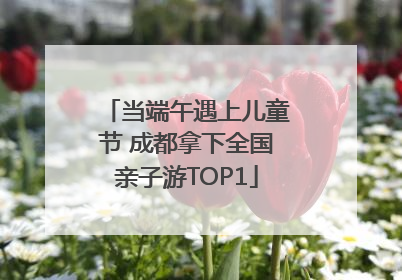 当端午遇上儿童节 成都拿下全国亲子游TOP1