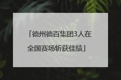 德州德百集团3人在全国赛场斩获佳绩