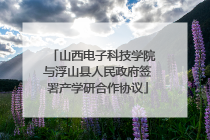 山西电子科技学院与浮山县人民政府签署产学研合作协议