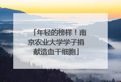 年轻的榜样！南京农业大学学子捐献造血干细胞