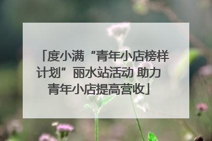 度小满“青年小店榜样计划”丽水站活动 助力青年小店提高营收